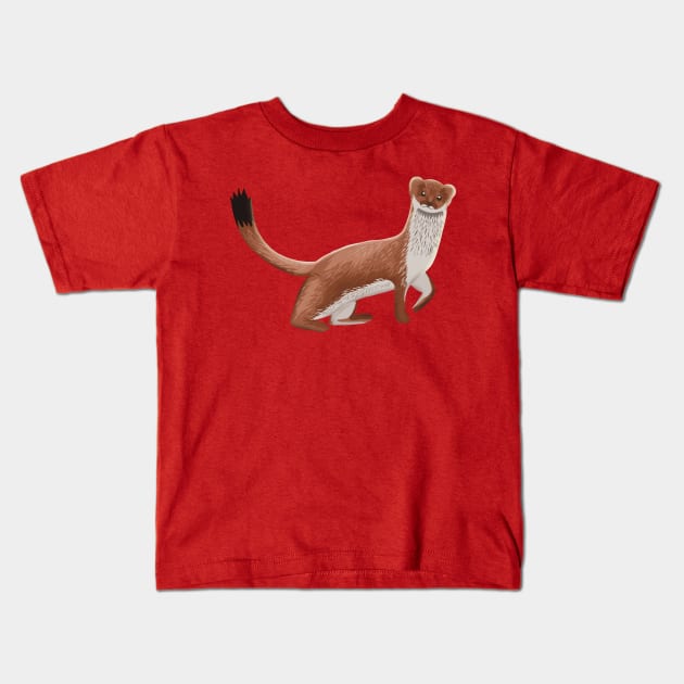 Stoat-ally awesome Kids T-Shirt by NeonWrenArt